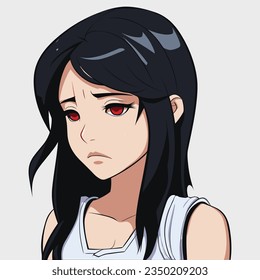 Beautiful sad girl avatar flat vector