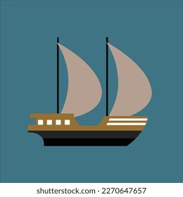 Ein schönes Segelboot - Vektorkunst.