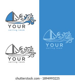 Beautiful Sailing Boat in the move  Logo
