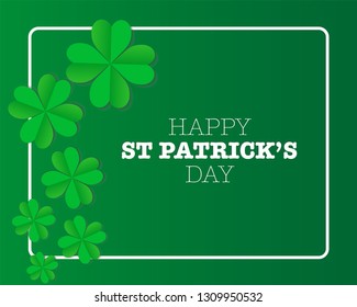 Beautiful Saint Patrick's Day card vector. Green and lucky concept. Celtic celebration. Four leaf clover. 