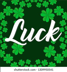 Beautiful Saint Patrick's Day card vector. Green and lucky concept. Celtic celebration. Four leaf clover. 