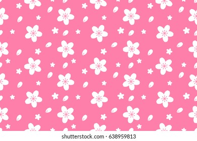 beautiful sakura flower seamless pattern vector background
