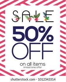 Beautiful sale banner, 50% off discount offer design