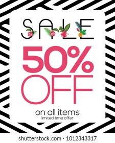 Beautiful sale banner, 50% off discount offer design