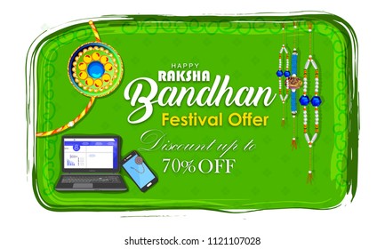 beautiful Sale or banner for Raksha Bandhan Festival with grunge effect and creative design illustration