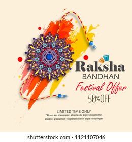 beautiful Sale or banner for Raksha Bandhan Festival with grunge effect and creative design illustration