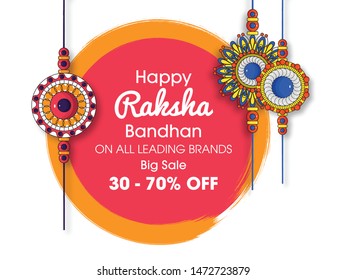 beautiful Sale or banner for Raksha Bandhan Festival with background and creative design illustration