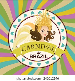 Beautiful samba dancer and flowers invitation design . Eps 10.