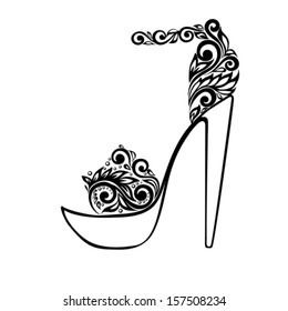 Beautiful sandals, decorated with black and white floral ornament. Many similarities to the author's profile