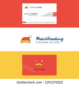 Beautiful Santa clause cap Logo and business card. vertical Design Vector