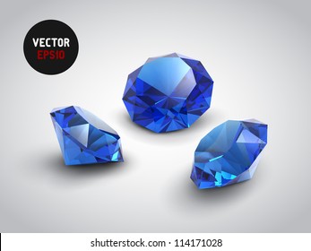 A Beautiful Sapphire Gems (vector Objects)