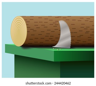 Beautiful sawmill illustration. Vector design