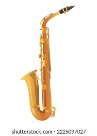 Beautiful saxophone on white background. Vector illustration