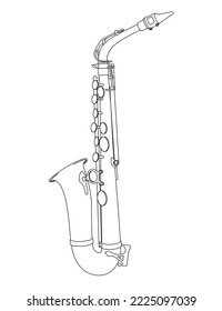 Beautiful saxophone on white background. Vector illustration