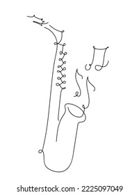 Beautiful saxophone on white background. Vector illustration