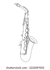 Beautiful saxophone on white background. Vector illustration