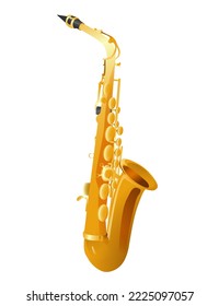 Beautiful saxophone on white background. Vector illustration