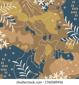 beautiful scarf design with abstract pattern on brown color background 