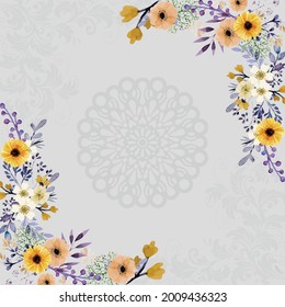 Beautiful scarf pattern design with ethnic and floral