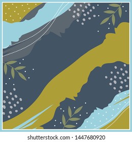 beautiful scarf pattern design on blue background