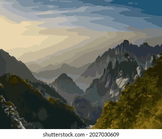 Beautiful scenery in asia in vector 