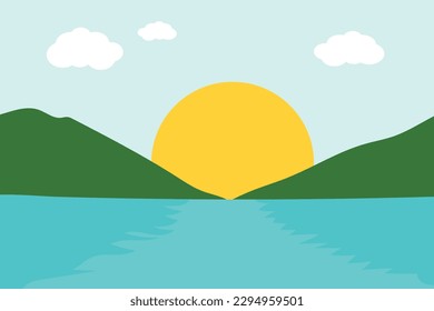 Hermoso paisaje o paisaje vectorial imagen o fondo