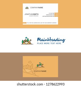 Beautiful Scenery  Logo and business card. vertical Design Vector