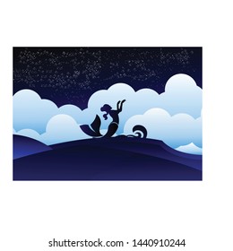 beautiful scenery at night with sparkling shining stars
