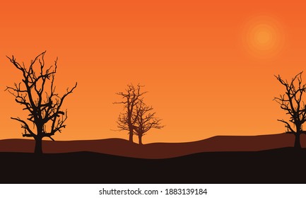 The beautiful scenery at sunset in the countryside. City vector