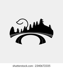 beautiful scenery vector isolated on white