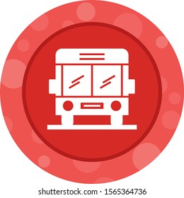 Beautiful School Bus Glyph Vector Icon