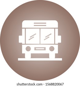 Beautiful School Bus Glyph Vector Icon