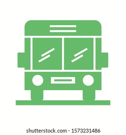 Beautiful School Bus Glyph Vector Icon
