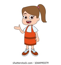 Beautiful School Girl Cartoon Stock Vector (Royalty Free) 1044986584 ...