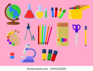 Hermosas ilustraciones de la escuela, lindo, brillante, colorido
