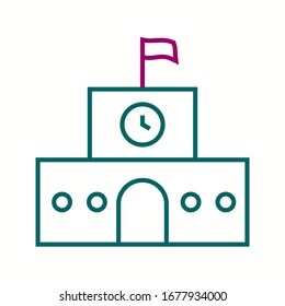 Beautiful School Line Vector Icon