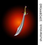 Beautiful scimitar with gems on the handle