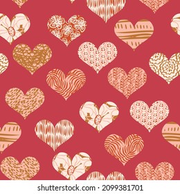 A beautiful scrapbook deco hearts vector pattern