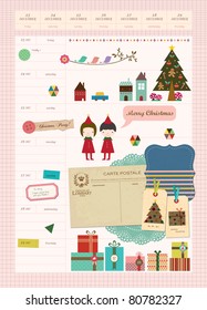 Beautiful Scrapbook Elements - My Christmas Diary