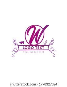 A beautiful script and split monogram letter type W logo template, Vector logo for business and company identity 