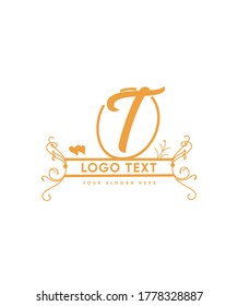 A beautiful script and split monogram letter type T logo template, Vector logo for business and company identity 
