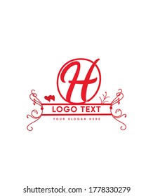 A beautiful script and split monogram letter type H logo template, Vector logo for business and company identity 