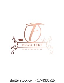 A beautiful script and split monogram letter type F  logo template, Vector logo for business and company identity 