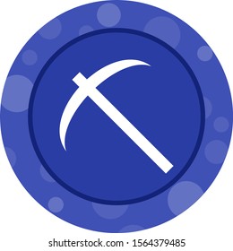Beautiful Scythe Glyph Vector Icon