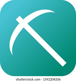 Beautiful Scythe Glyph Vector Icon