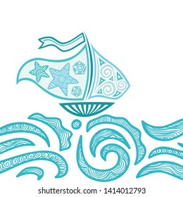 Beautiful sea background. Vector illustration
