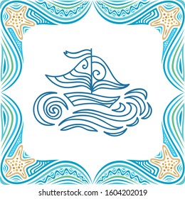 Beautiful sea background. Vector illustration