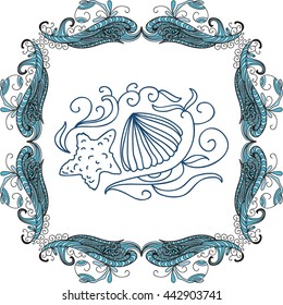 Beautiful sea background. Vector illustration.