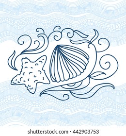 Beautiful sea background. Vector illustration.