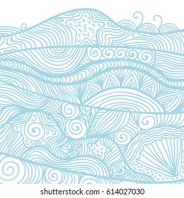 Beautiful sea background. Vector illustration.